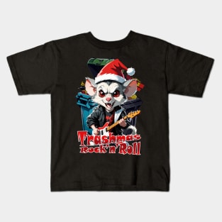 Trashmas Rock and Roll, Rat, opossum Kids T-Shirt